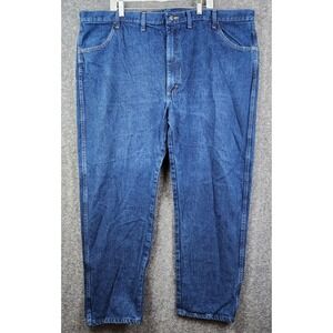 Rustler Straight Leg Jeans Mens 48x30 Blue‎ Excellent Dark Wash 1087619PW